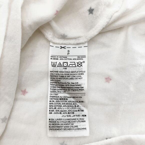 GAP Womens Favorite Print Crewneck T-Shirt White Multi Stars Size Small - Picture 5 of 5